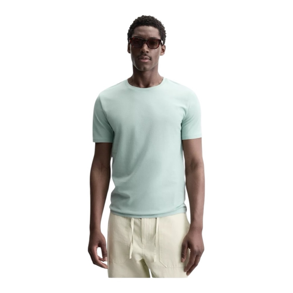 Zara Men's Mint Green T-Shirt